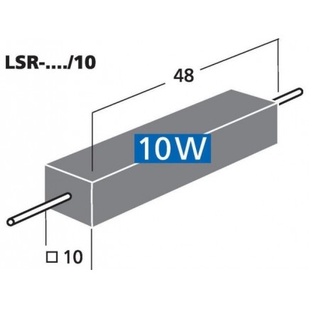 Monacor LSR-10/10 Rezystor cementowy dużej mocy, 1.0Ω, 10W